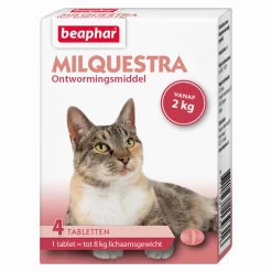 Beaphar Milquestra Ontwormingsmiddel Voor De Kat(tabletten)12 Tabletten