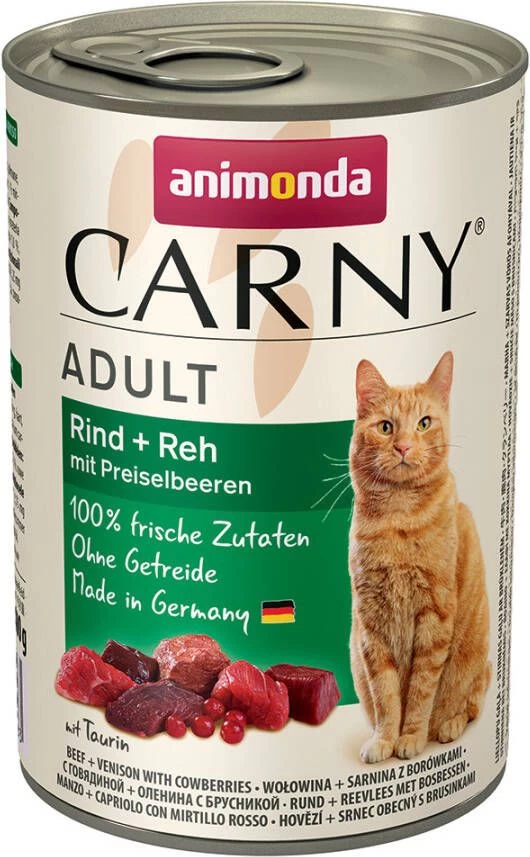 Animonda Carny 24 X 400 G Adult + 140 Ml Cat Drink Kip Gratis! Rund & Kabeljauw Met Wortelpeterselie - Afbeelding 20