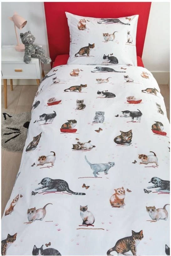 Beddinghouse Cute Cats Kinderdekbedovertrekset Van Katoen 144TC Inclusief Kussenslopen - Afbeelding 4