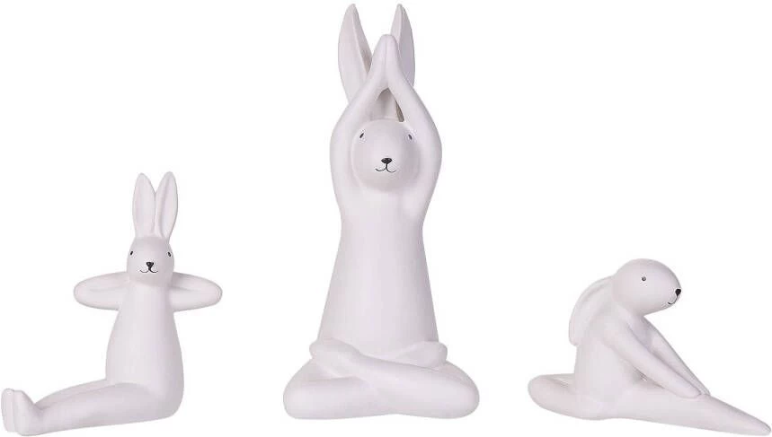 Beliani Brest Decofiguur Wit Keramiek - Afbeelding 2