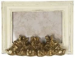 Clayre & Eef Fotolijst 10x15 Cm Wit Kunststof Rechthoek Konijnen