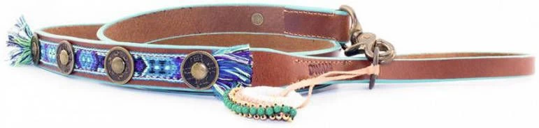 DWAM Looplijn Boho Juan L Bruin&Blauw Hondenriem 135x2.5 Cm - Image 3