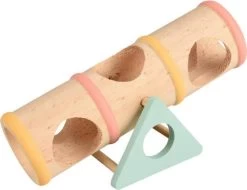 Flamingo Knaagdierenspeelgoed Wip Wap Buis Speelgoed 16.5x7x9 Cm Multi Color