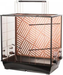 Flamingo Vogelkooi Siri Vogelverblijven 78x48x81.5/100 Cm Koper Zwart