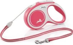 Flexi Rollijn New Comfort Koord S Rood&Lichtgrijs Hondenriem 8