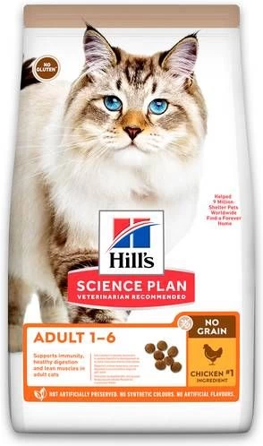 Hill's Science Plan 3x1, 5kg Adult 1 6 No Grain Met Kip Kattenvoer