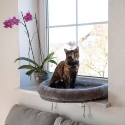 Kerbl Kattenbed Voor Aan Het Raam 55x35x10 Cm Grijs