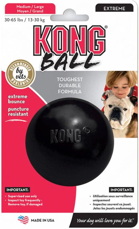 Kong Speeltje Rubber Bal Extreme Zwart Hondenspeelgoed Medium/Large - Image 3