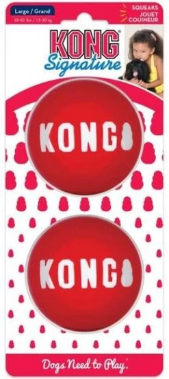 Kong Signature Balls 2 Pak Rood Hondenspeelgoed Large