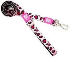 Max & Molly Korte Lijn Leopard Pink120cm Lang 10mm Breed