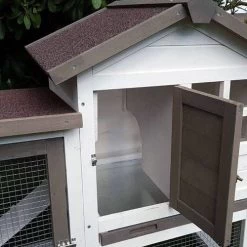 @Pet Konijnenhok Gerlos 122x62x93cm Wit En Bruin