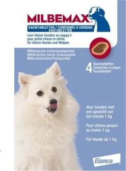 Milbemax Kauwtablet Kleine Hond Anti Wormenmiddel 12 G 4 Tab 1 Tot 5 Kg