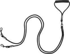 Rebelpetz Duo Looplijn Hondenriem 0.2 X 0.8 X 140 Cm Zwart Small