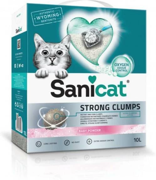 Sanicat Strong Clumps Baby Powder Kattenbakvulling 2 X 10 Liter - Image 2