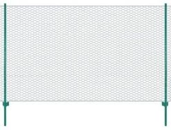 VidaXL Draadgaashek Met Palen 25x1, 5 M Staal Groen