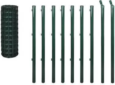 VidaXL Euro Hek 10x1, 5 M Staal Groen