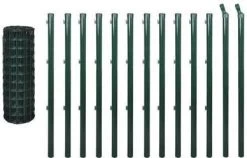 VidaXL Euro Hek 25x1, 5 M Staal Groen