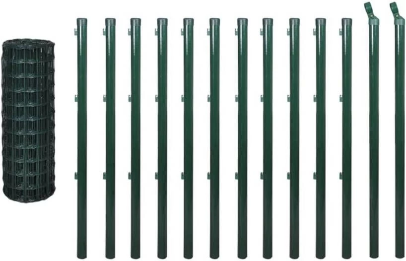 VidaXL Euro Hek 25x1, 5 M Staal Groen - Image 2
