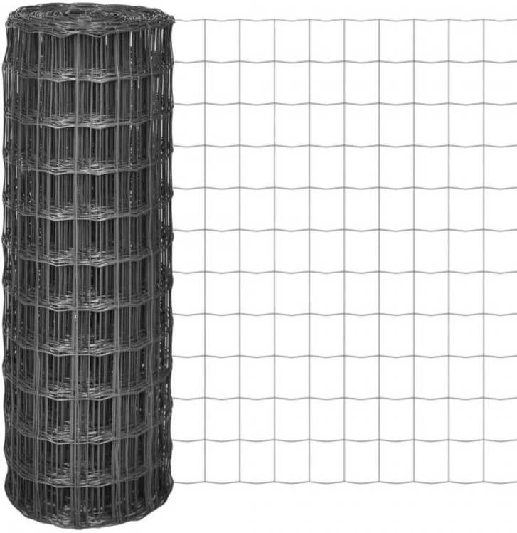 VidaXL Euro Hek 25x1, 7 M Met 77x64 Mm Gaas Staal Grijs - Image 2