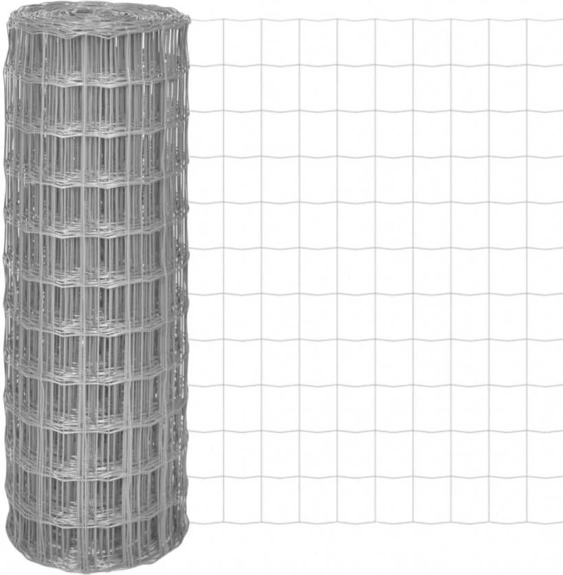 VidaXL Euro Hek 25x1, 7 M Met 77x64 Mm Gaas Staal Grijs - Image 6