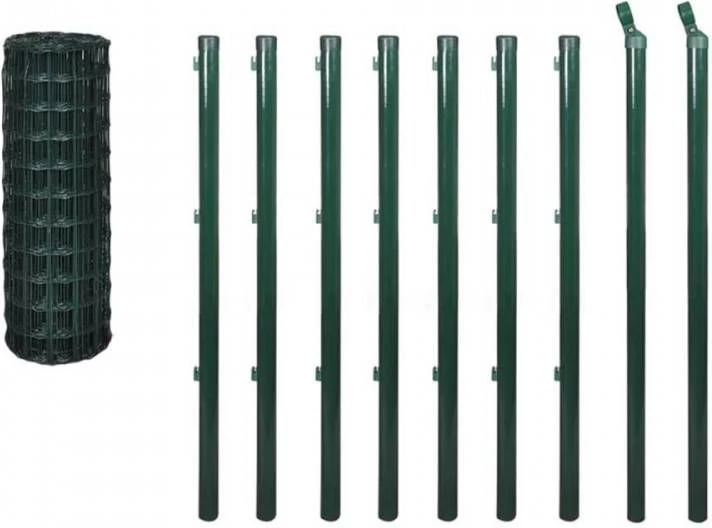 VidaXL Euro Hek 10x1, 5 M Staal Groen - Image 2