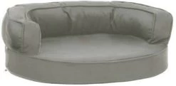 VidaXL Hondenbed Ergonomisch Linnen Look 60x42 Cm Grijs