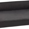 VidaXL Hondenbed Ergonomisch Linnen Look 75x53 Cm Fleece Zwart