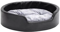 VidaXL Hondenmand 69x59x19 Cm Pluche En Kunstleer Zwart En Grijs