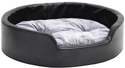 VidaXL Hondenmand 69x59x19 Cm Pluche En Kunstleer Zwart En Grijs