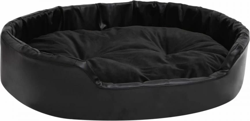 VidaXL Hondenmand 90x79x20 Cm Pluche En Kunstleer Zwart - Image 2