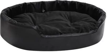 VidaXL Hondenmand 90x79x20 Cm Pluche En Kunstleer Zwart