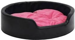 VidaXL Hondenmand 90x79x20 Cm Pluche En Kunstleer Zwart En Roze