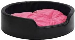 VidaXL Hondenmand 99x89x21 Cm Pluche En Kunstleer Zwart En Roze