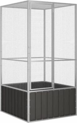 VidaXL Vogelkooi 111x107x211, 5 Cm Gegalvaniseerd Staal Antracietkleur